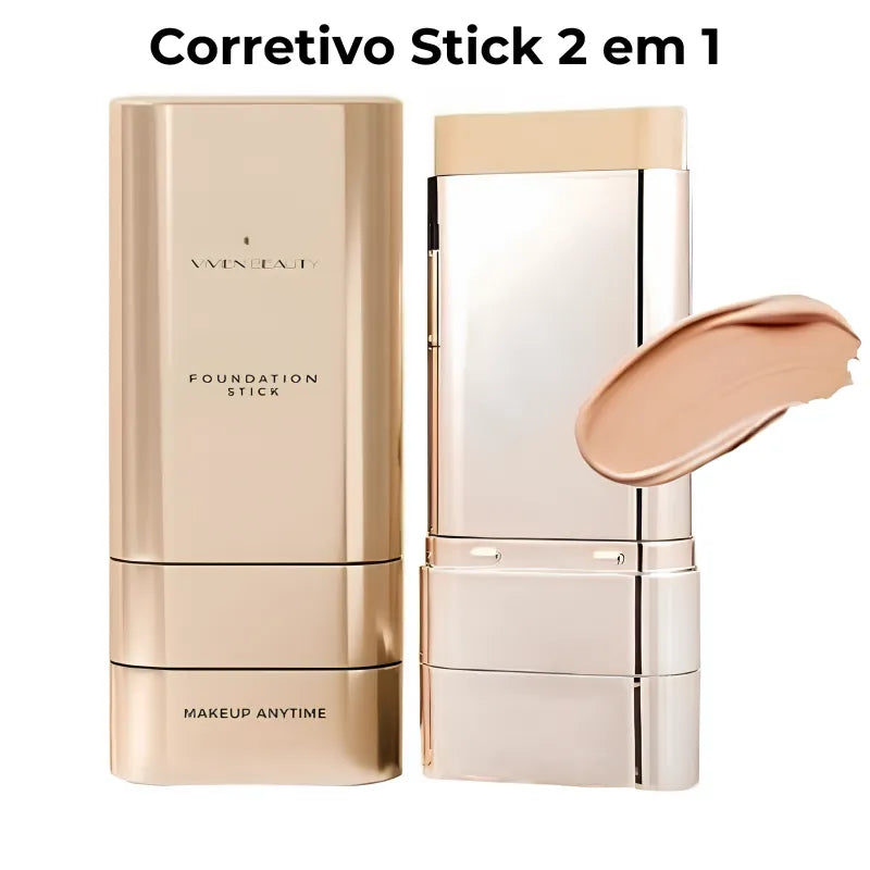 Corretivo Base Stick Coreano 2 em 1 – Cobertura Perfeita 100% e Natural - Lemon Express