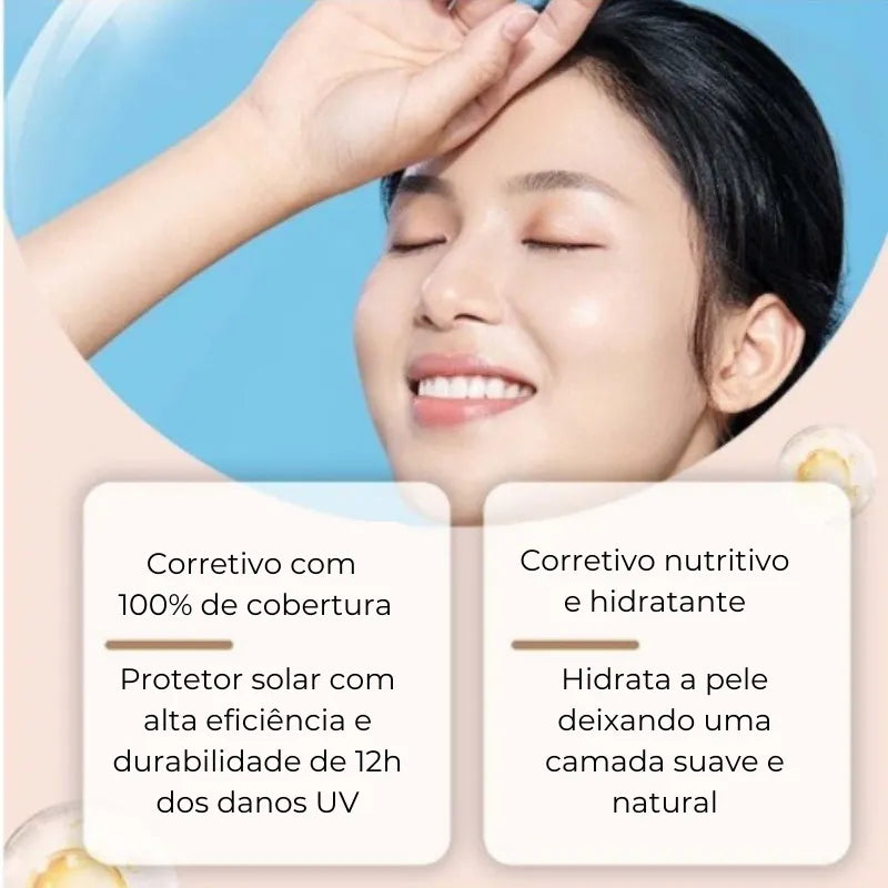 Corretivo Base Stick Coreano 2 em 1 – Cobertura Perfeita 100% e Natural - Lemon Express
