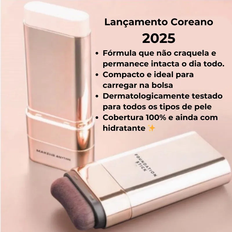 Corretivo Base Stick Coreano 2 em 1 – Cobertura Perfeita 100% e Natural - Lemon Express